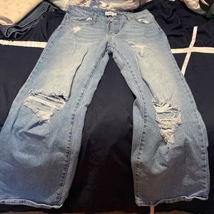 Like new rue 21 size 7 flare deconstructed, jeans